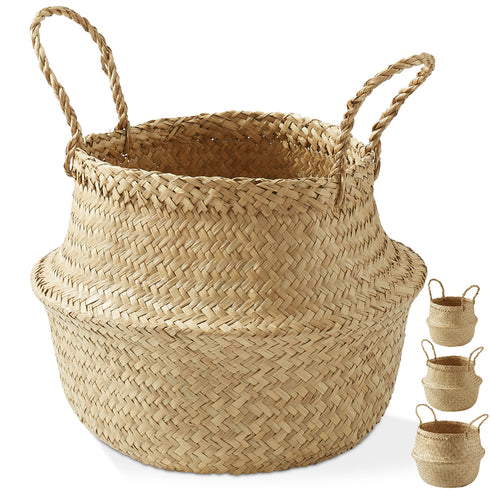 Seagrass Belly Basket with Handles